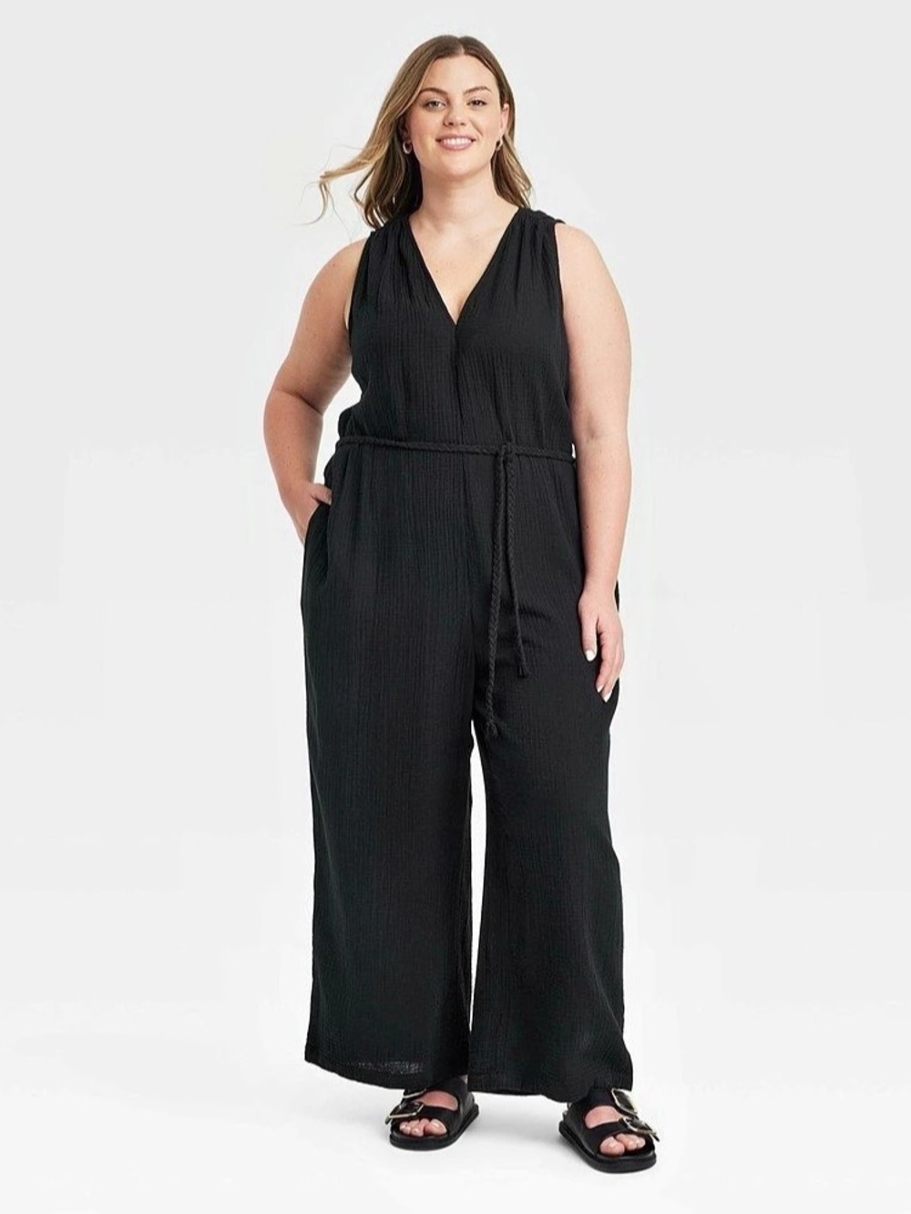 Universal Thread Wide Leg Jumpsuit in Black Size Medium NWT